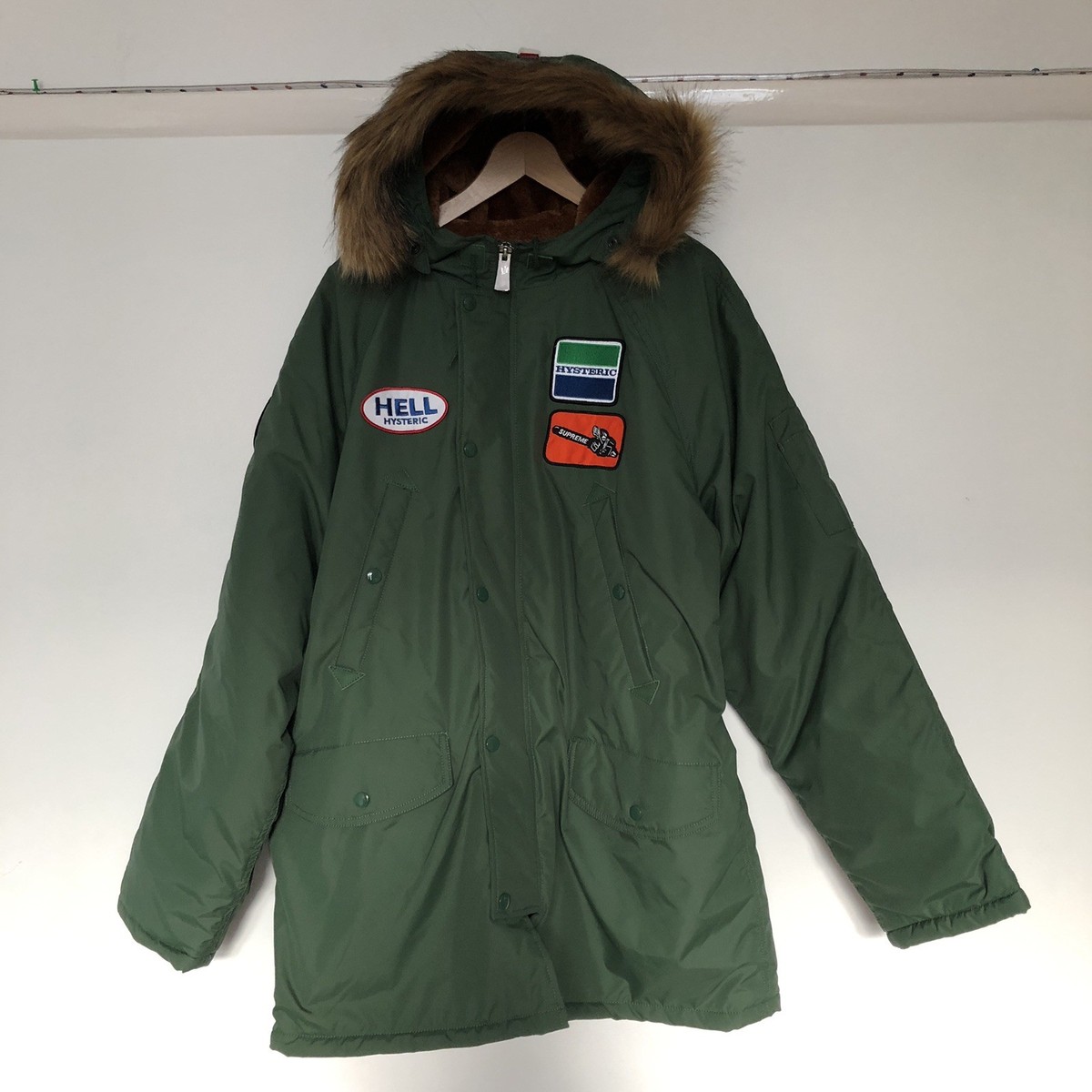 SUPREME Hysteric Glamour N-3B/FW17 Parka. Size Large. Green. Brand New.