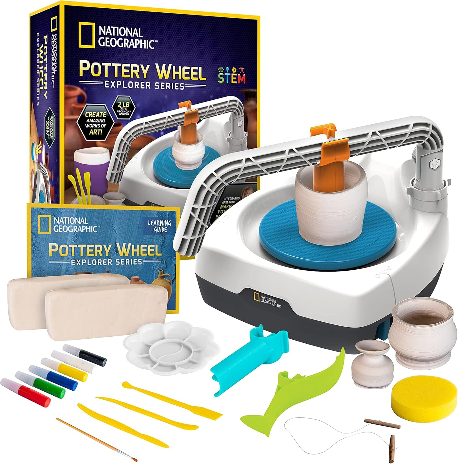 NATIONAL GEOGRAPHIC Pottery Wheel for Kids – Complete Pottery Kit for Beginners,