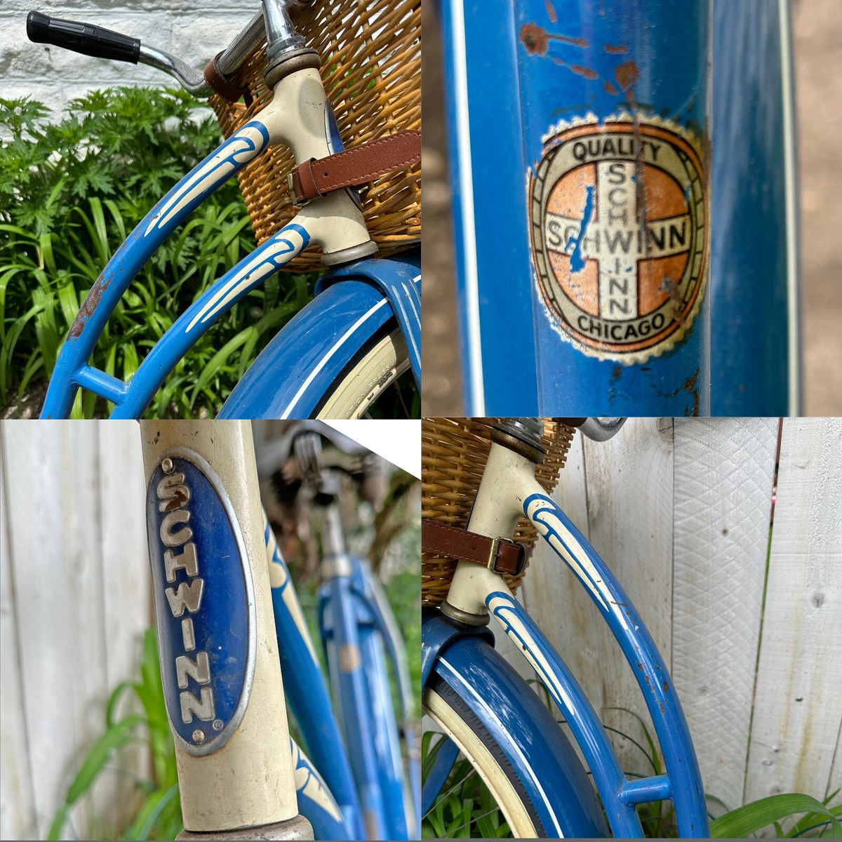 ADULT REAL VINTAGE SCHWINN CRUISER BICYCLE 1940s / 1950s ladies