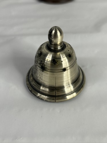 Vintage Wood And Pewter Salt Shaker Pepper Grinder Made In Italy 7" - Picture 15 of 20