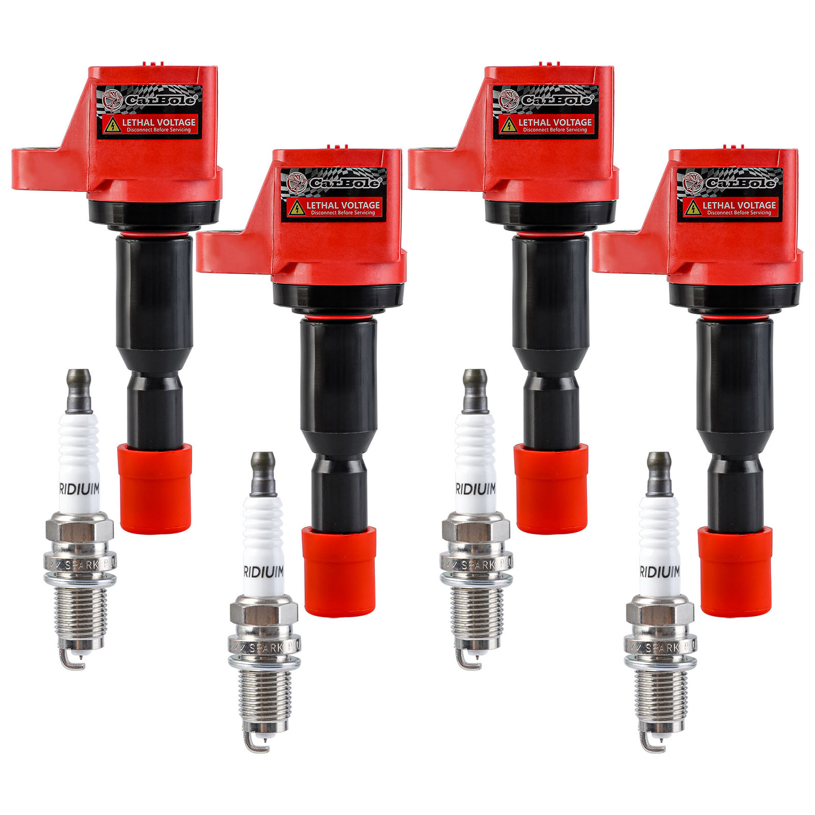 4X Ignition Coil UF581+ 4X Spark Plug 6994 For 2007 2008 HONDA FIT 1.5L