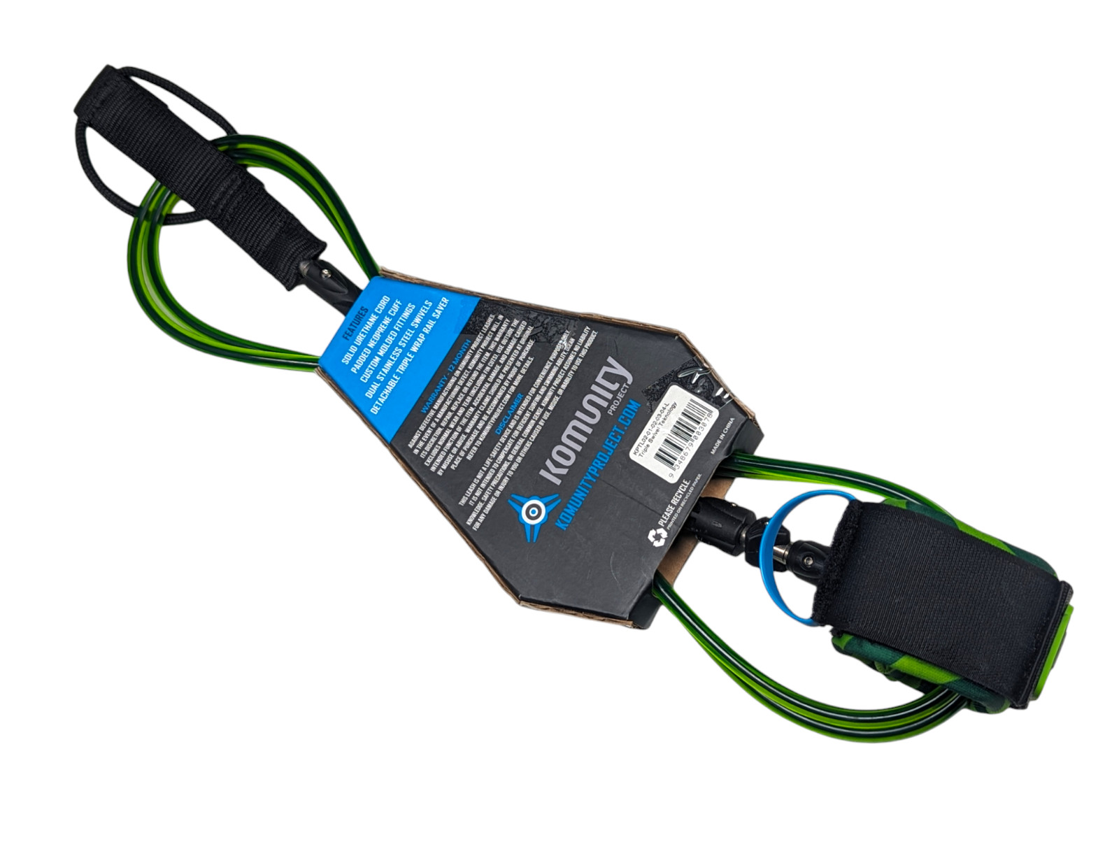 Komunity project 6ft triple swivel 6-foot Surfboard ankle Leash 6.0mm cord new