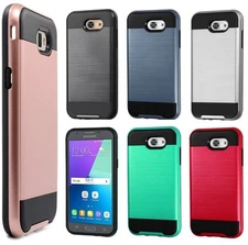 For Samsung Galaxy J3 Eclipse /J3 2017 - BRUSHED HYBRID ARMOR HARD CASE COVER
