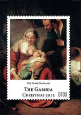 Gambia 2012 - Christmas - Rembrandt - Souvenir stamp sheet - Scott #3466 - MNH