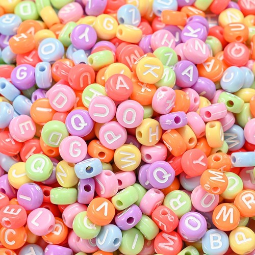 Multicolor Acrylic Spacer Beads Letter Alphabet Bead Craft Jewelry Making Charms - Picture 7 of 22