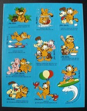 VINTAGE JIM DAVIS GARFIELD AND ODIE 10 STICKERS 1 SHEET UNITED FEATURE SYNDICATE
