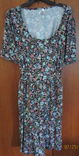 Emerald Smock Dress Floral Ruffle Sz 3X Polyester Spandex Bust 50 + Length 37.5
