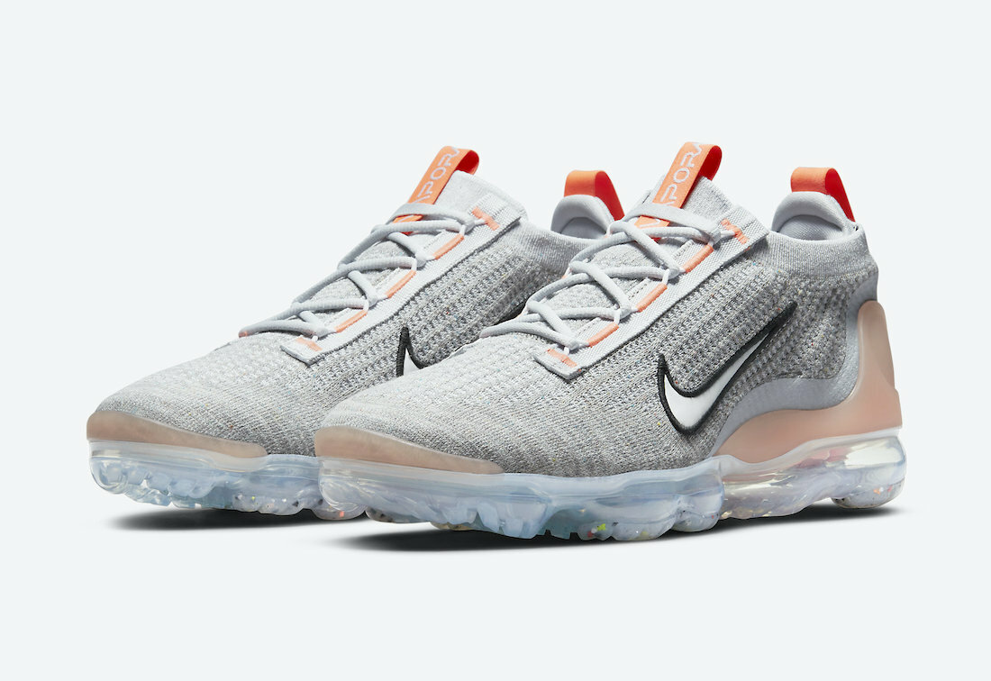 Nike Air VaporMax 2021 FK Flyknit Grey Bright Mango DH4084 002 Men