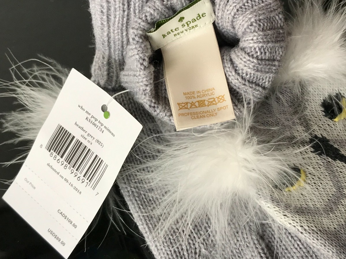 Kate spade who me owl hat and gloves set Kate Spade WHO ME OWL Beanie & Pop Top Mittens Set in  main image 2