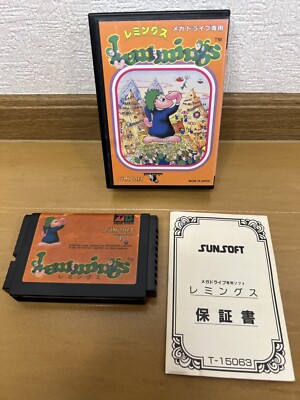Lemmings Mega Drive Japan (Original Box, Cartridge, Reg Card, NO MANUAL)
