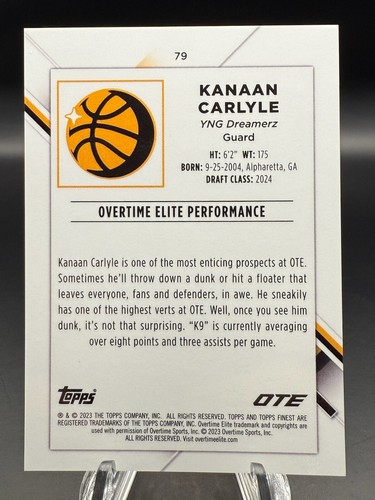 2022-23 Topps Finest OTE - Kanaan Carlyle /99 Neon Green Refractor #79 - Bild 2 von 2