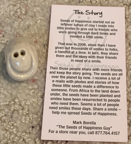 Seeds of Happiness~ Confetti Sculpture Happy Face~Smiley Clay Art~Whimsical - Picture 3 of 4