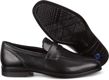 Ecco Queenstown Mens Shoes Black Penny Loafer Slip On Dress Shoes UK 10 EU 44