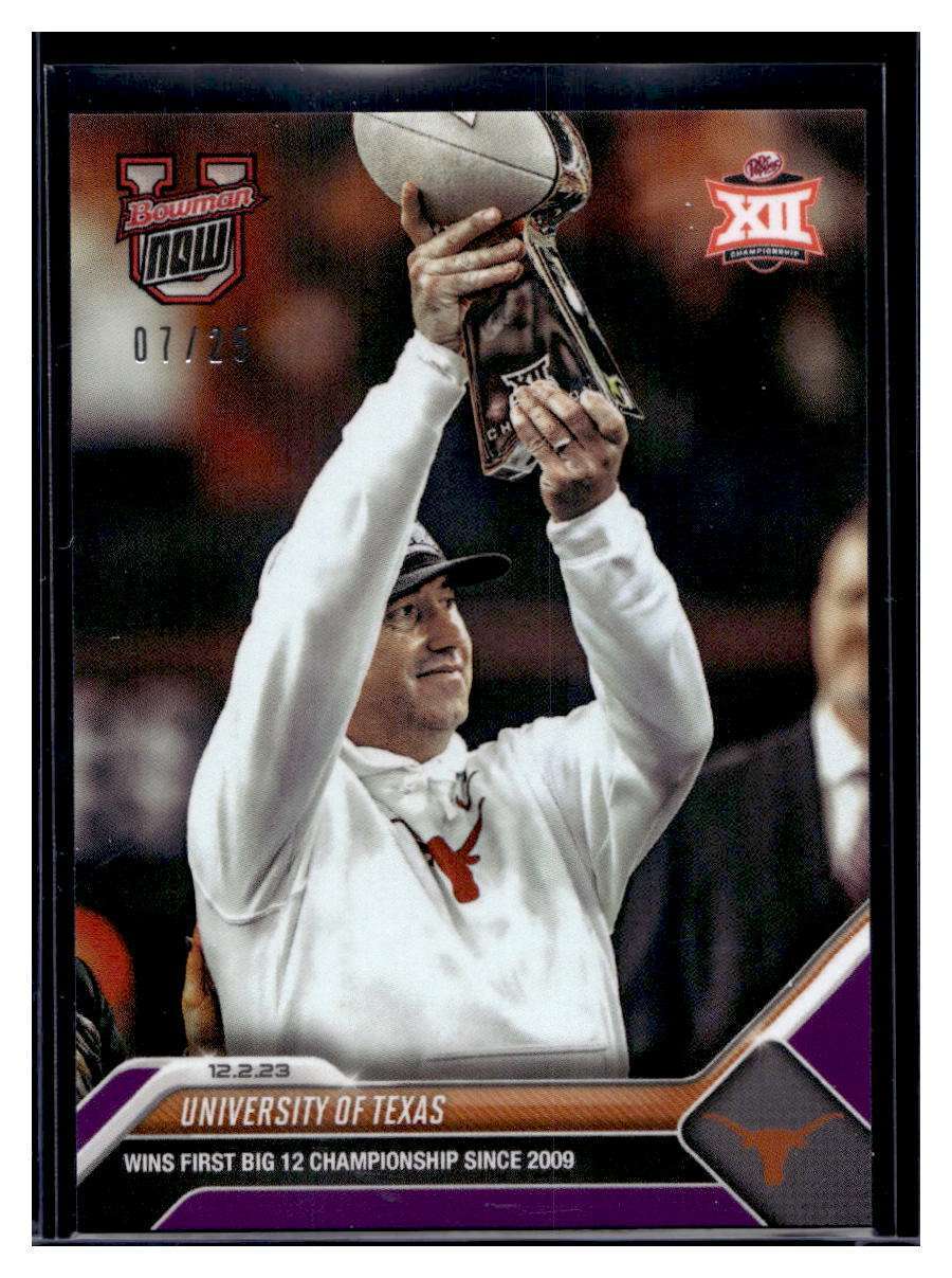 2023 Bowman U Topps Now #40 University of Texas Purple Parallel Card #d 7/25