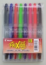 PILOT FriXion Gel Ink Stick Pens 0.7mm Fine Assorted Colors 8-Pack Pouch 31569