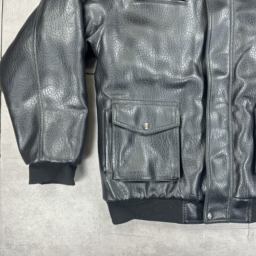 vintage clevland browns leather bomber flight jacket mens large black nfl - Picture 6 of 16