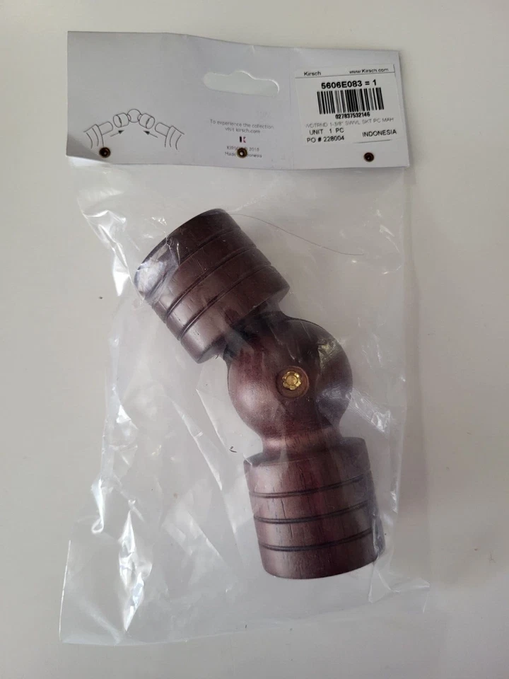 Soquete giratório Kirsch Wood Trends 5606EG 083 mogno para uso com poste de 1 3/8" - Imagem 3 de 4