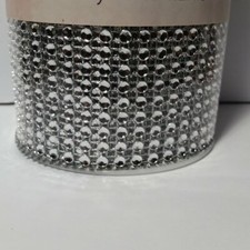 Silver Rhinestone Mesh Ribbon 6 Inches 3 Rolls Arts Crafts Wedding Decorations