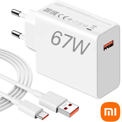 Xiaomi 67W Schnell Ladegerät Netzteil 6A USB-C Kabel Redmi Note10/11/12Pro K60