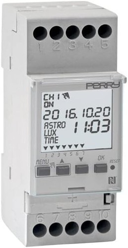 PERRY 1IO 4291NFC Switch Timetable Astronomical NFC - 2 din, 2 Contacts