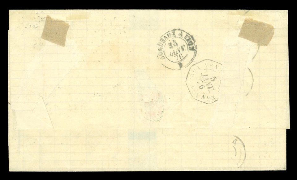 MARITIME MAIL  French Packet Boats 1876 Porto Cabello, Venezuela to Malaga SPAIN - Image 2 of 2