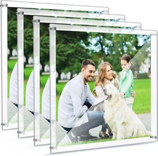 4 Pack Clear 16 X 20 Inch Acrylic Wall Mount Floating Frameless Picture Frame Di