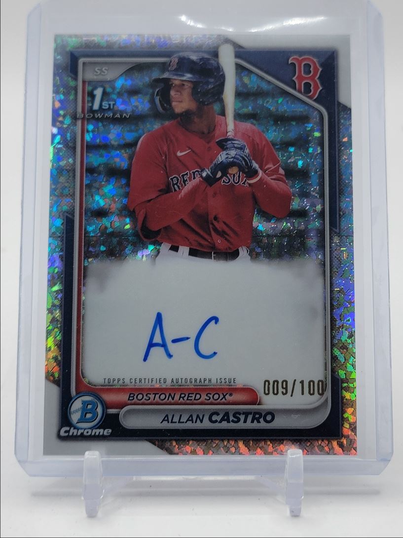ALLAN CASTRO 2024 BOWMAN CHROME 1ST MINI DIAMOND AUTOGRAPH AUTO /100 Q1413