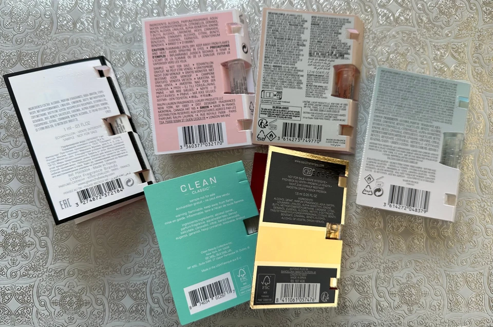 6 MUESTRAS DE PERFUME HERRERA CLEAN LANCOME GIVECHY RALPH LAUREN ARMANI CUERPO MALO ++ Foto 2 de 2