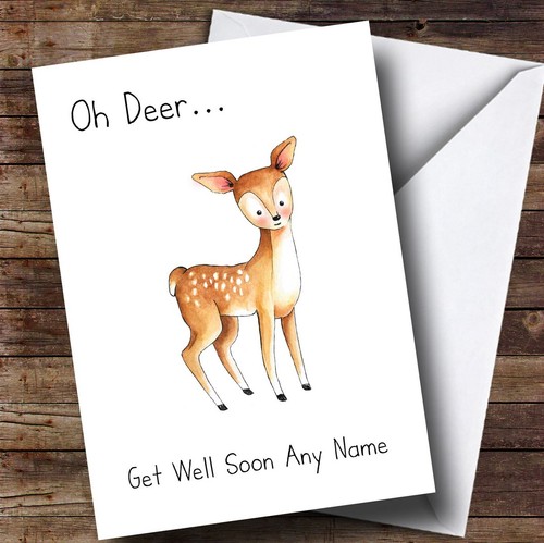 Personalised Oh Deer Get Well Soon Card | eBay