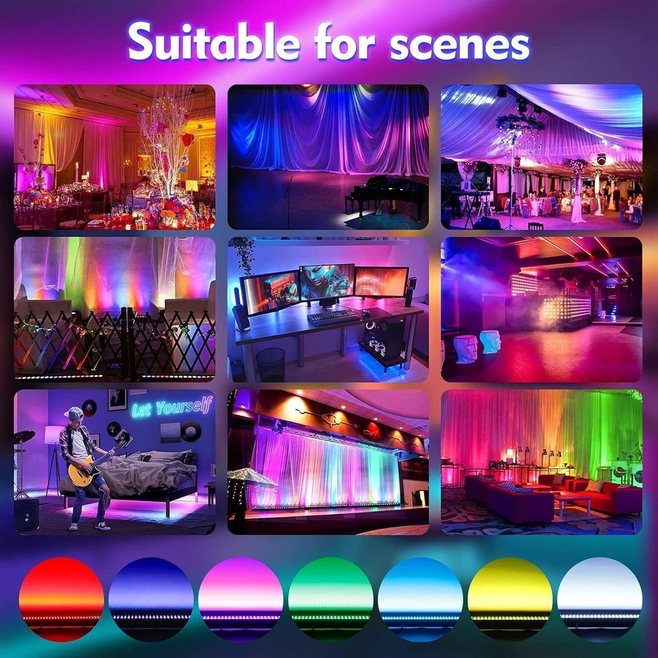 120W 24LED Wall Washer Party Light DMX RGB 3 IN 1 Beam Wash Lights Bar w/Remote - Image 4 of 4