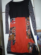 Trendiges Kleid, 70er Jahre Stil, Langarm von L33 T1, Gr. 38, mehrfarbig