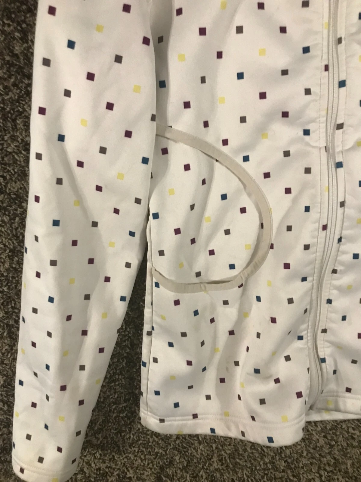 burton north start square dots full zip hooded fleece jacket