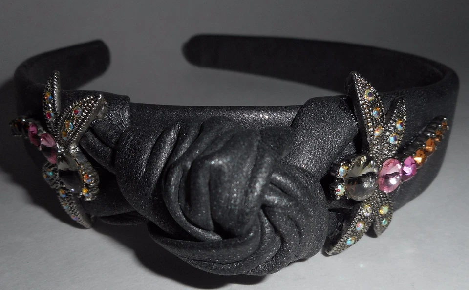 LUPITA HAPACHICO винтажная повязка на голову ручной работы серый дракон бабочка стразы - Изображение 3 из 4