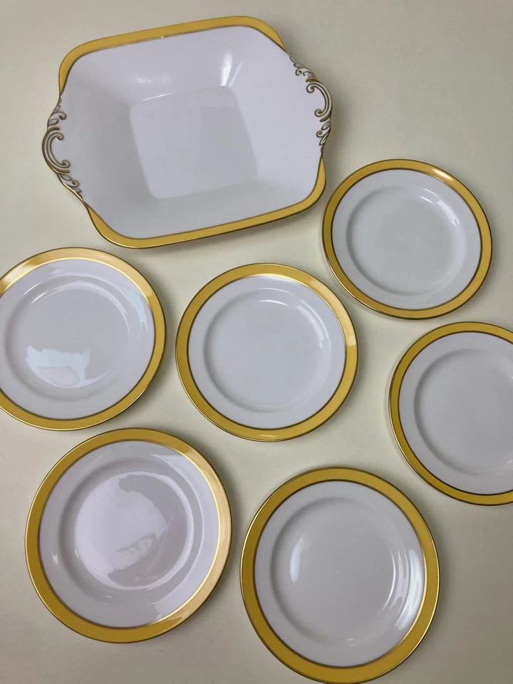 Spode consul yellow plate set - Image 2 of 4