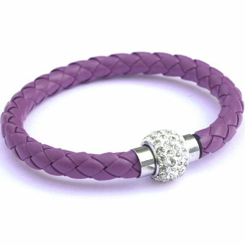 Cuff Wristband Colors Bangle Wrap Buckle Bracelet Punk Magnetic Rhinestone 19 - Picture 5 of 24