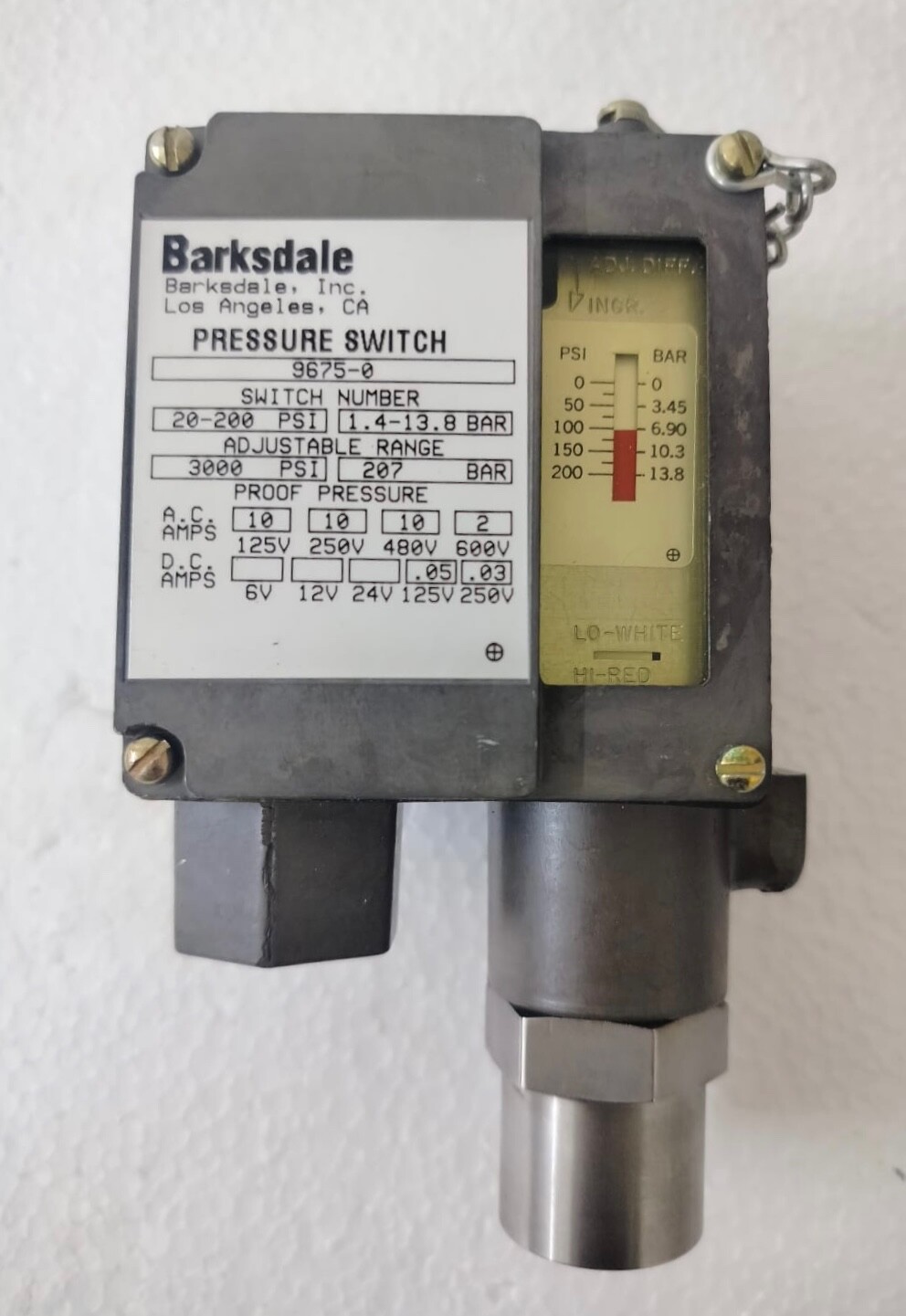 Interruptor de presión Barksdale 9675-0