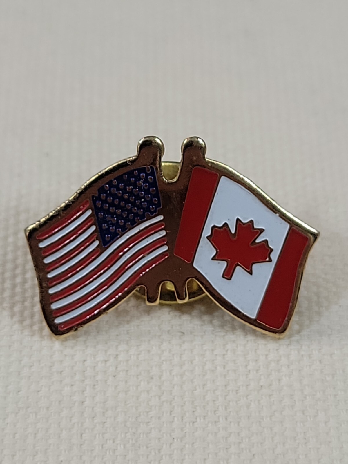 Vintage Pin - American & Canadian Flag - Gem
