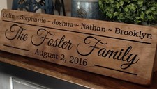 Custom Engraved Family Name Sign, Wedding Gift, Anniversary Gift, Wood Sign