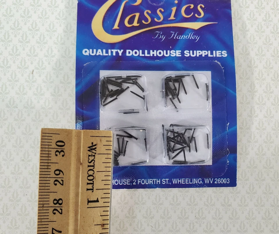 Tiny Nails Brads Small Thin 1/4" Dark Pewter Black Pack of 100 Dollhouse - Image 2 of 2