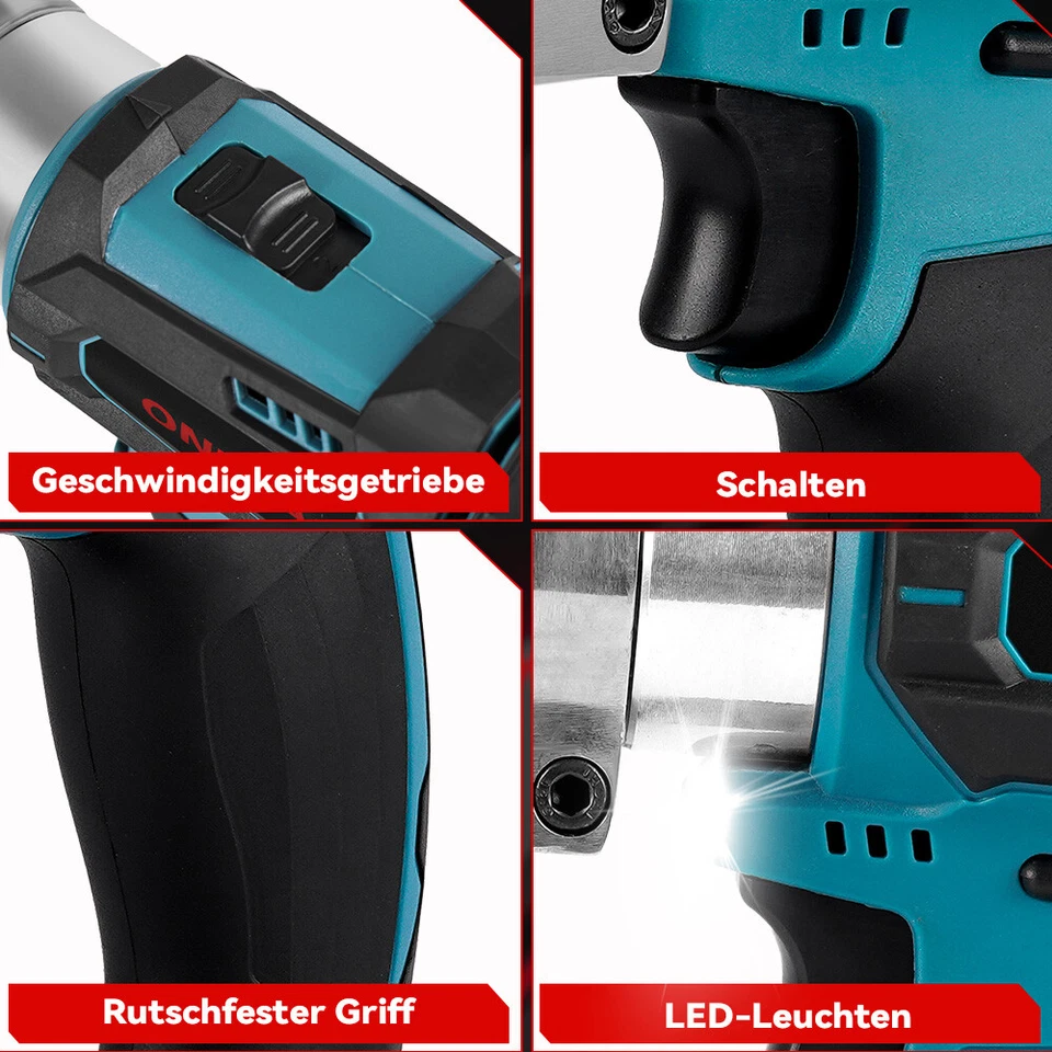 ONEVAN Akku Blechschere Akkuschere 18V Elektrisch Schere Metall-Schere mit 2Akku - Bild 3 von 4