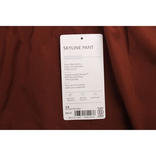 Athleta Damen Skyline Hose Gürtel Taille Cognac Braun Gr. 12 NEU - Bild 12 von 14