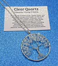 tree of life pendant necklace gift stone Quartz Healing + card + gift bag