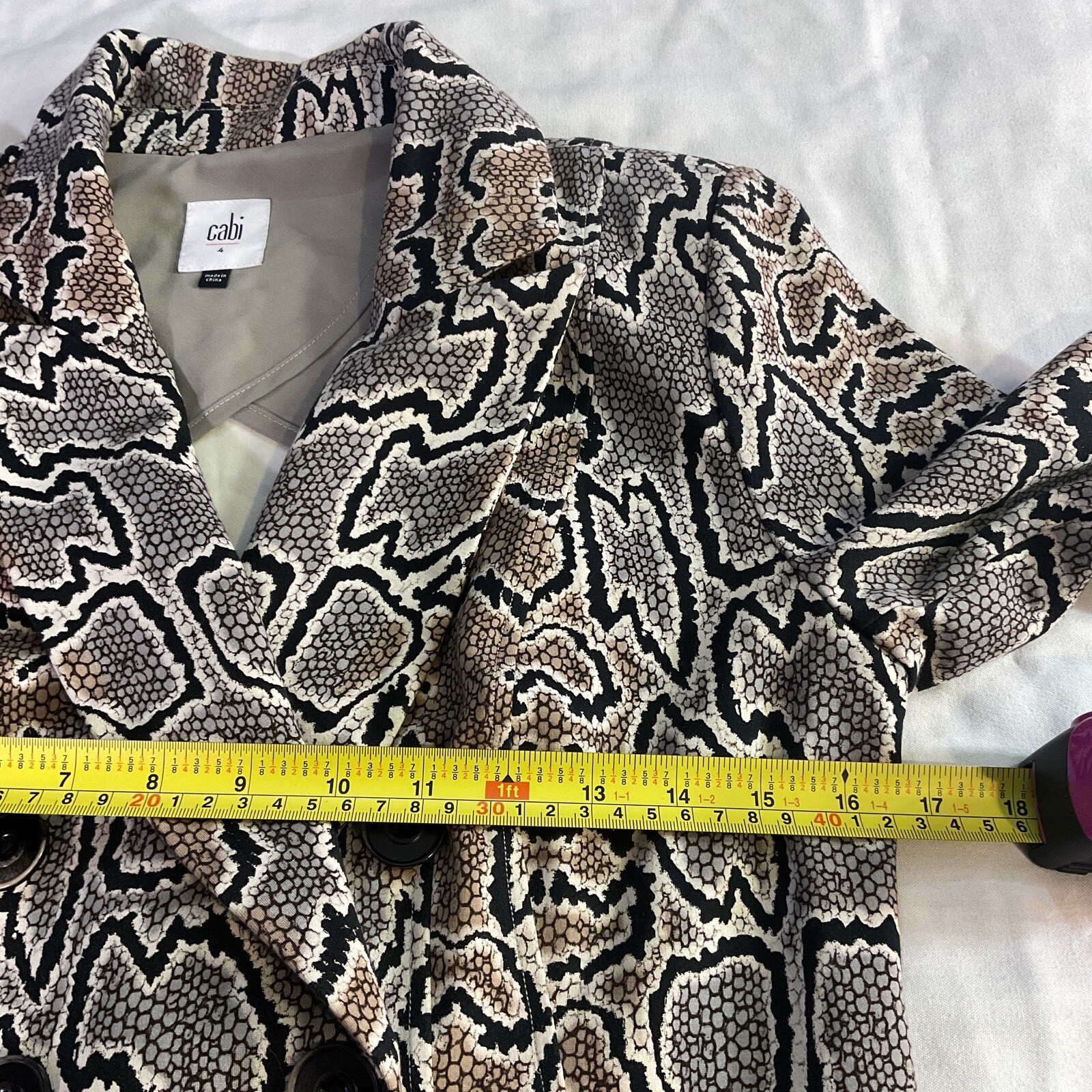 Cabi Python Snakeskin Print Double Breasted Blaze… - image 6