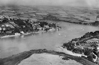 The harbour town and surrounding countryside Salcombe 1930 England OLD PHOTO