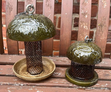 Mason Cash Ceramic Glossy Green Leaf Patten Bird Feedes ?Rare/Vintage? 1970?s