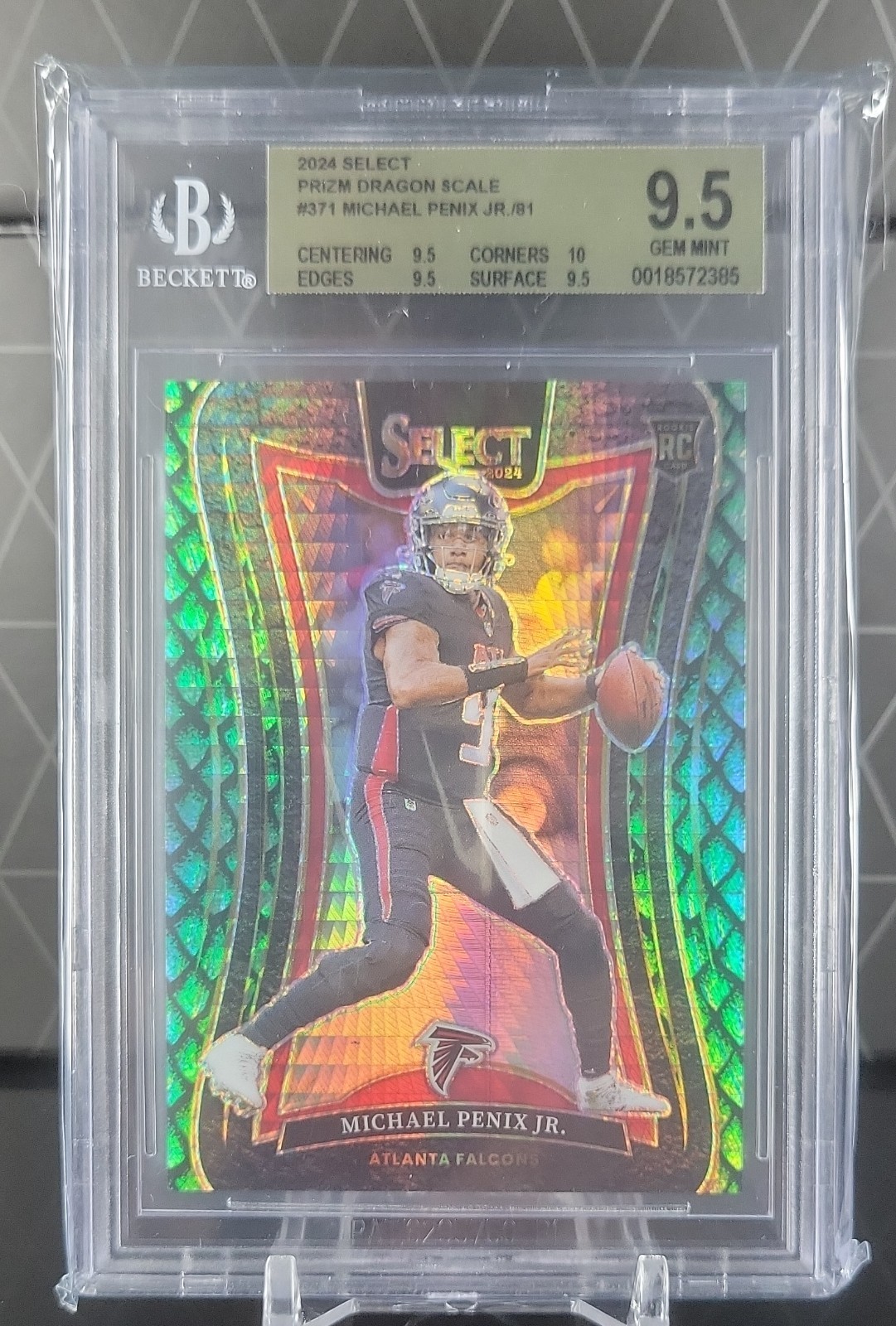 2024 Panini Select - Michael Penix Jr. #371 Dragon Scale Prizm 71/81 BGS 9.5