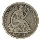 1854 Seated Liberty Half Dollar Arrows Fine Condition