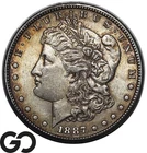 1887-S Morgan Silver Dollar Coin, Choice AU++/Unc Better Date
