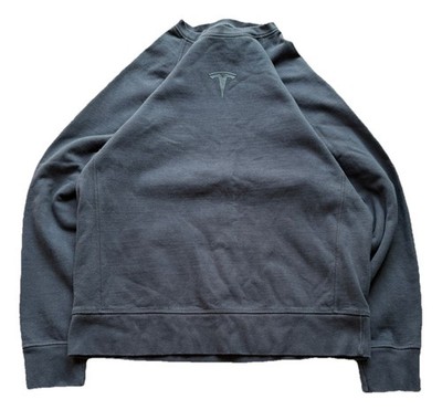 Tesla Crewneck Sweater Black Embroidered Logo Sweatshirt Men s Size M Elon Musk