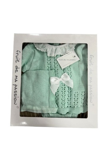NEWBORN BABY GIRL SPANISH KNITTED OUTFIT GIRLS PINK WHITE BOXED PRAM GIFT SETS - Picture 6 of 6